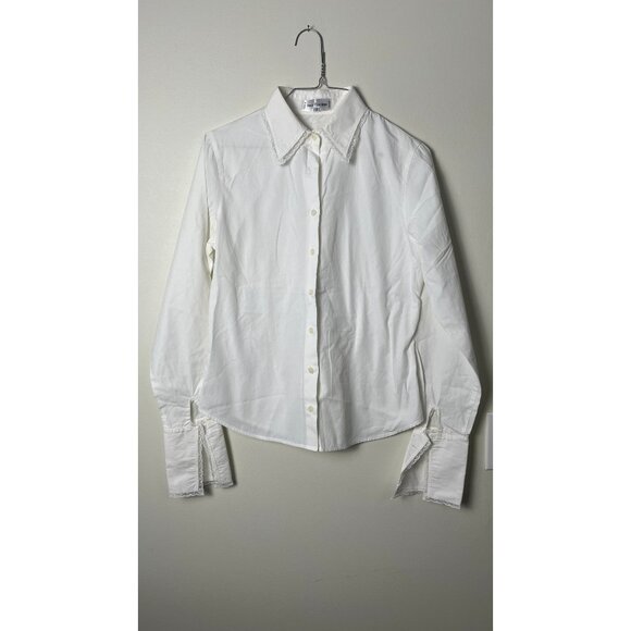 Anne Fontaine Tops - ANNE FONTAINE FRENCH LACE CUFF BUTTON UP BLOUSE 2
